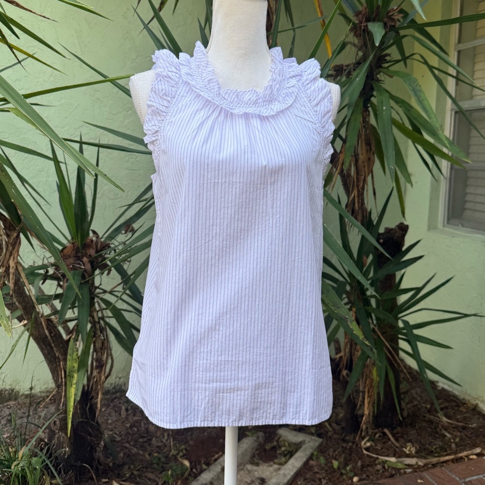 J Crew Ruffle trim Sleeveless Blouse - Picture 5 of 8